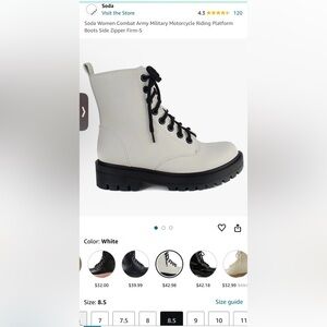 NIB Soda Combat Boots